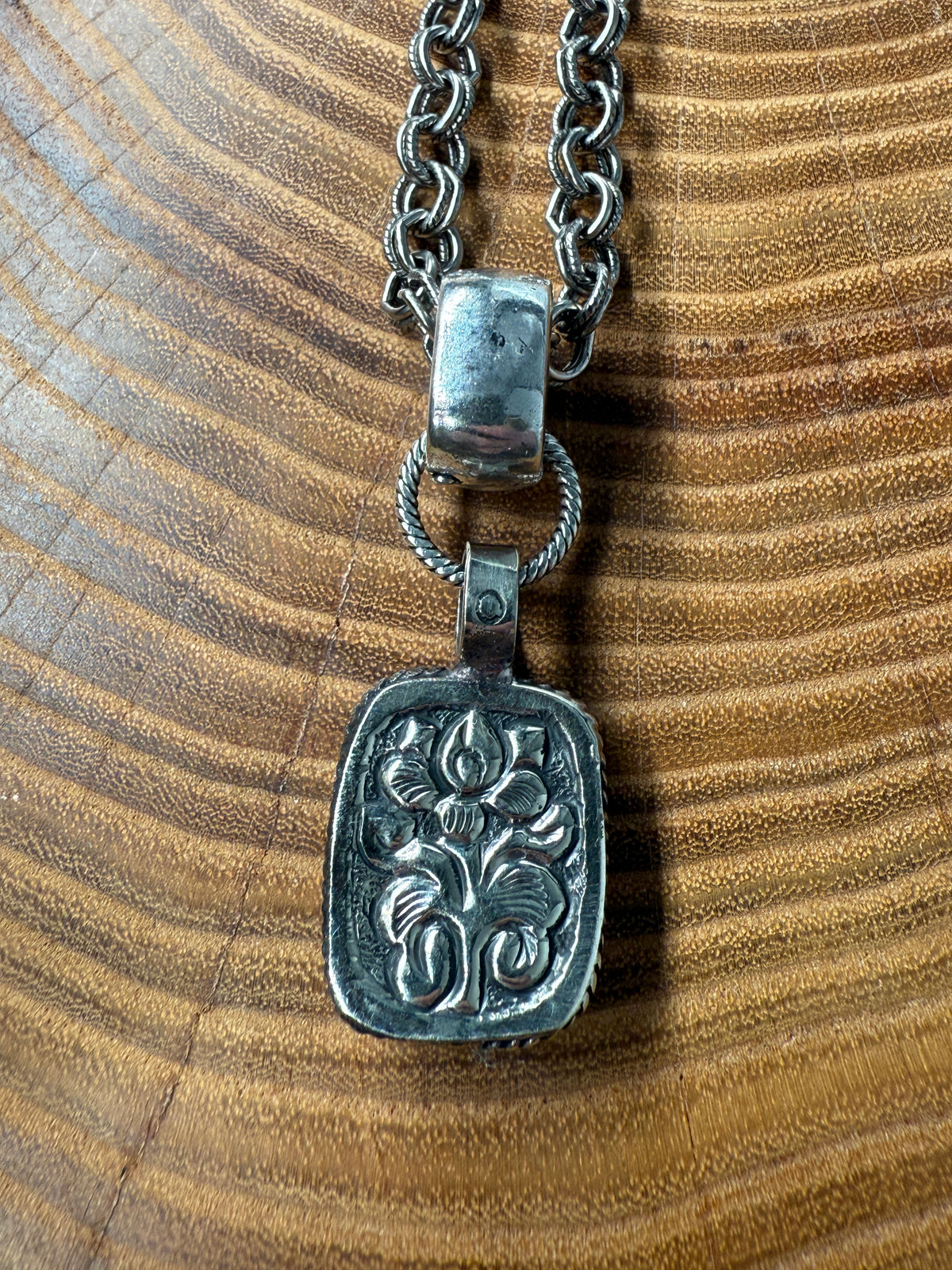 Belle Via Jewelry One-Of-A-Kind Square Abalone Necklace