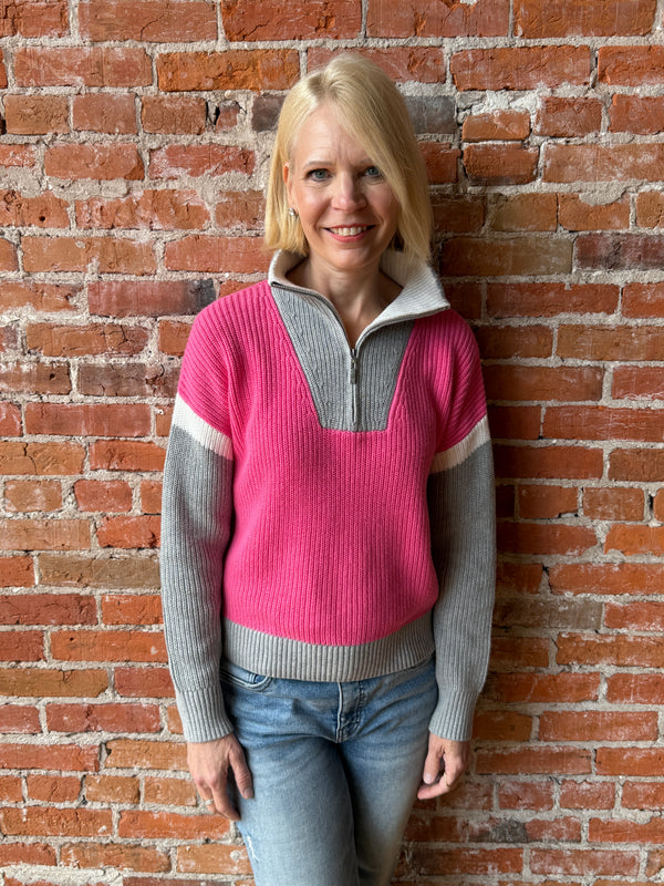 J. Society Colorblock Quarter Zip Shaker