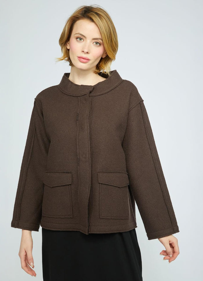 Olivia Boiled Wool Snappy Jacket