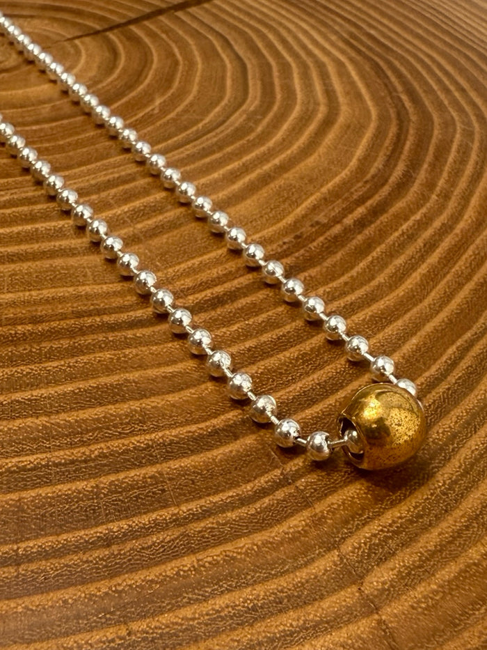 Belle Via Jewelry Small Ball Chain Tube Necklace