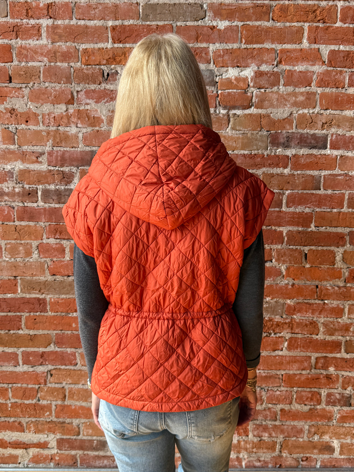 J. Society Nylon Quilted Hooded Vest