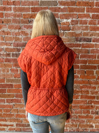 J. Society Nylon Quilted Hooded Vest