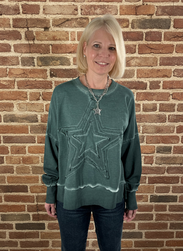 I Love Linen Star Patch Sweatshirt