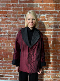 Olivia Two-Toned Taffeta Metropolitan Coat