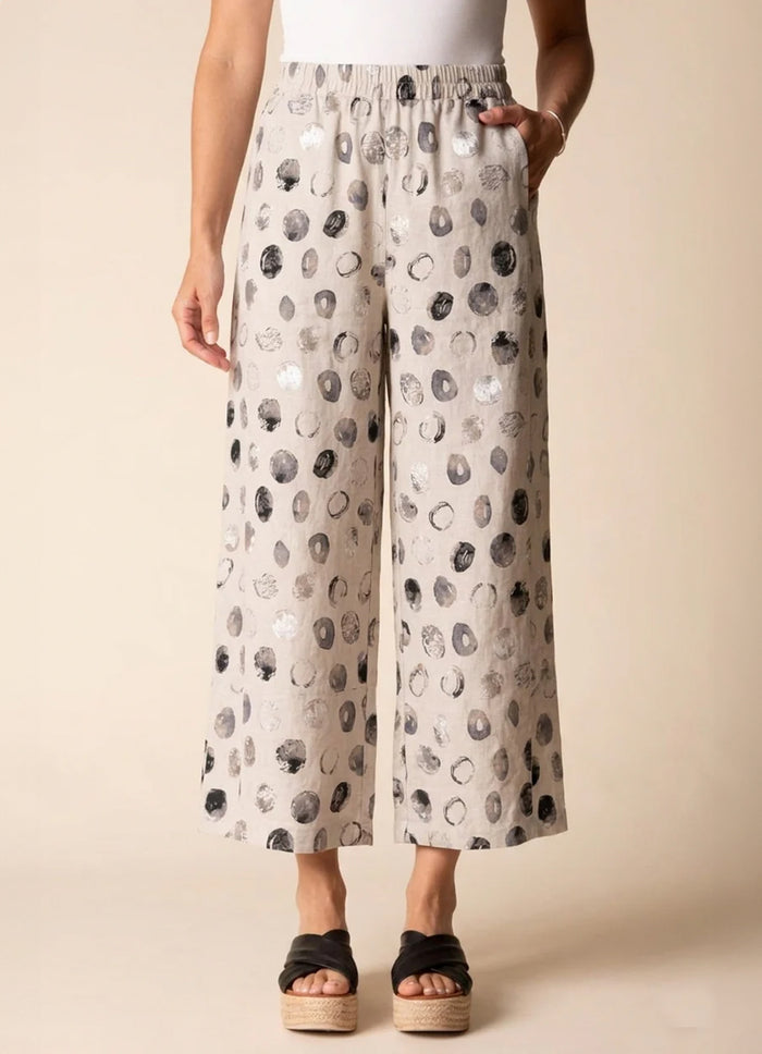 Habitat Linen Dot Seamed Crop Pant