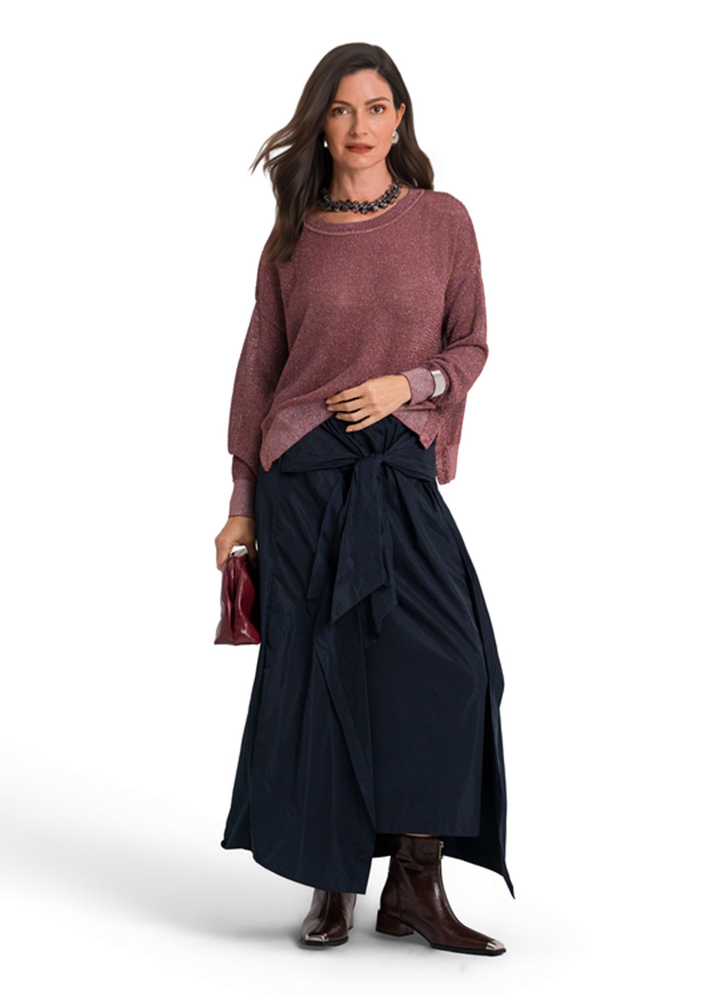 Planet Metallic Mini Seed Stitch Sweater