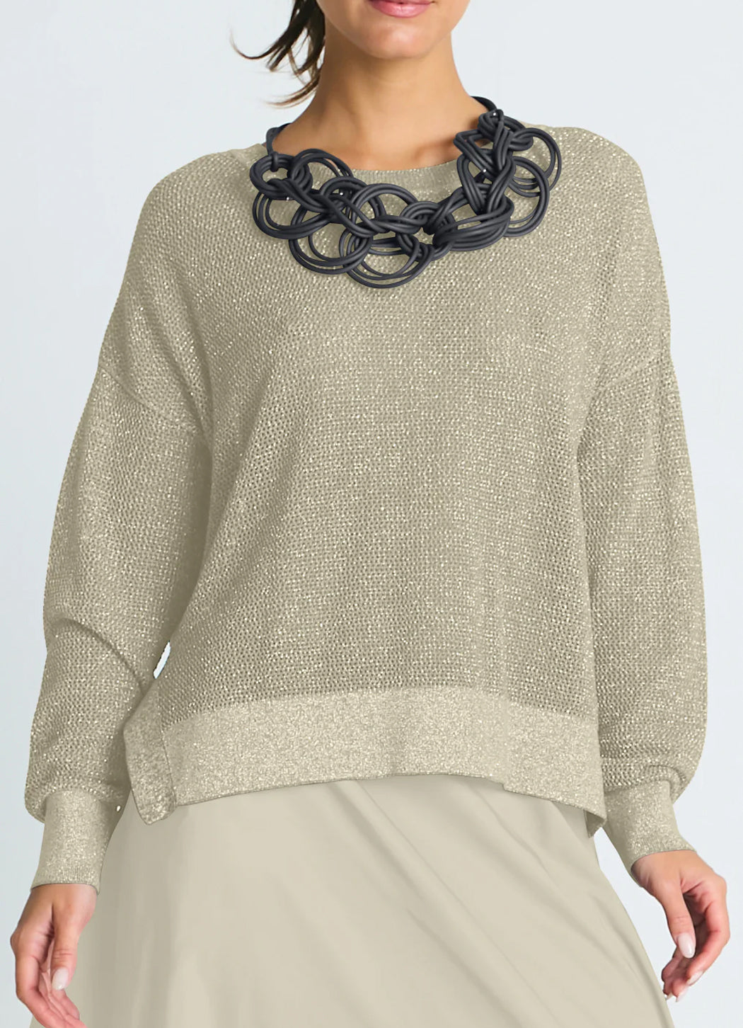 Planet Metallic Mini Seed Stitch Sweater