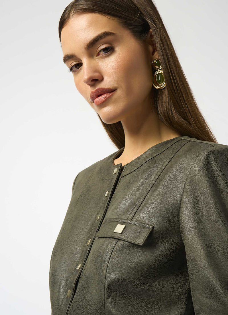 Joseph Ribkoff Foiled Faux Leather Jacket