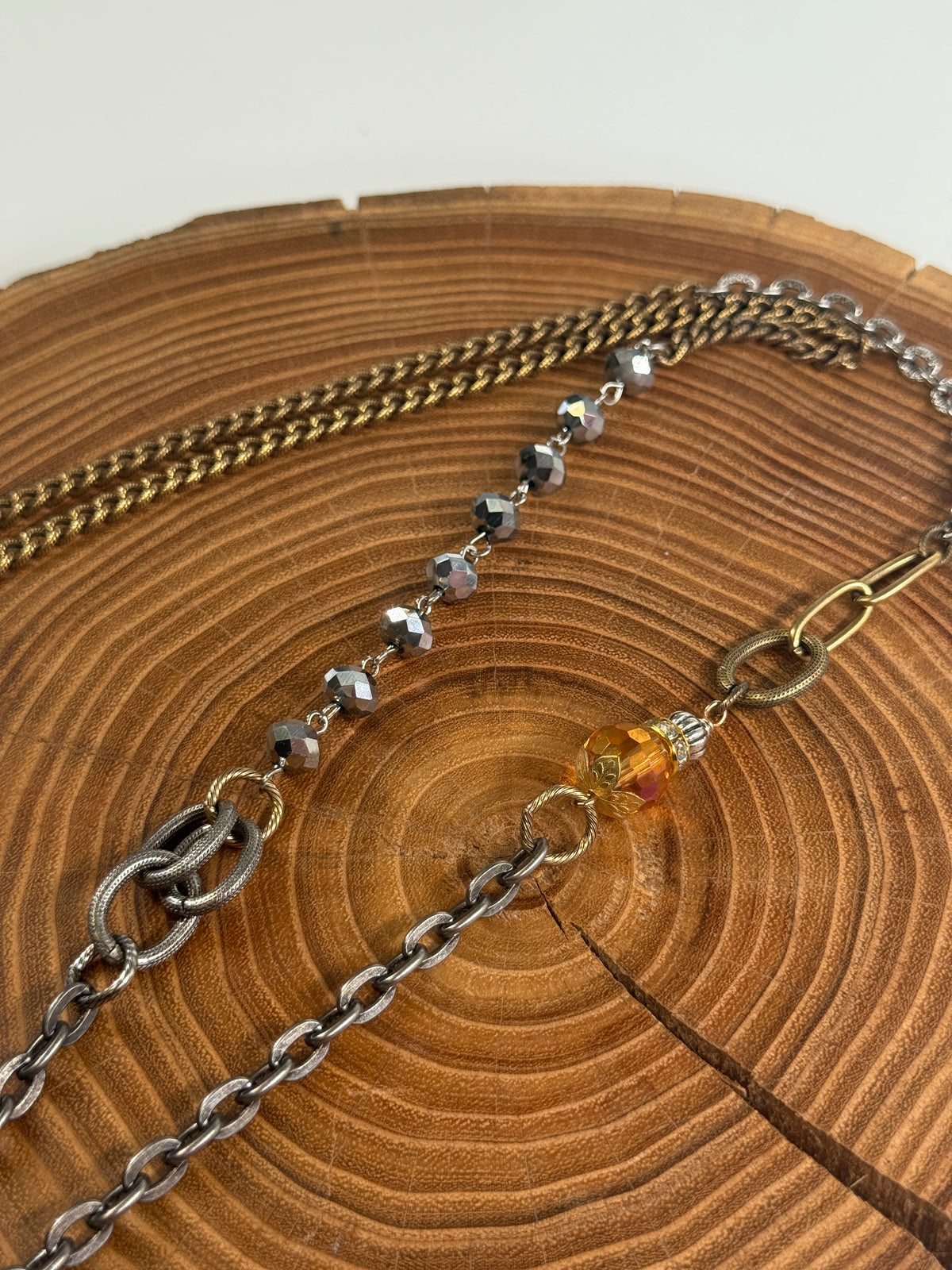 Belle Via Jewelry One-Of-A-Kind Orange Howlite Stone Necklace