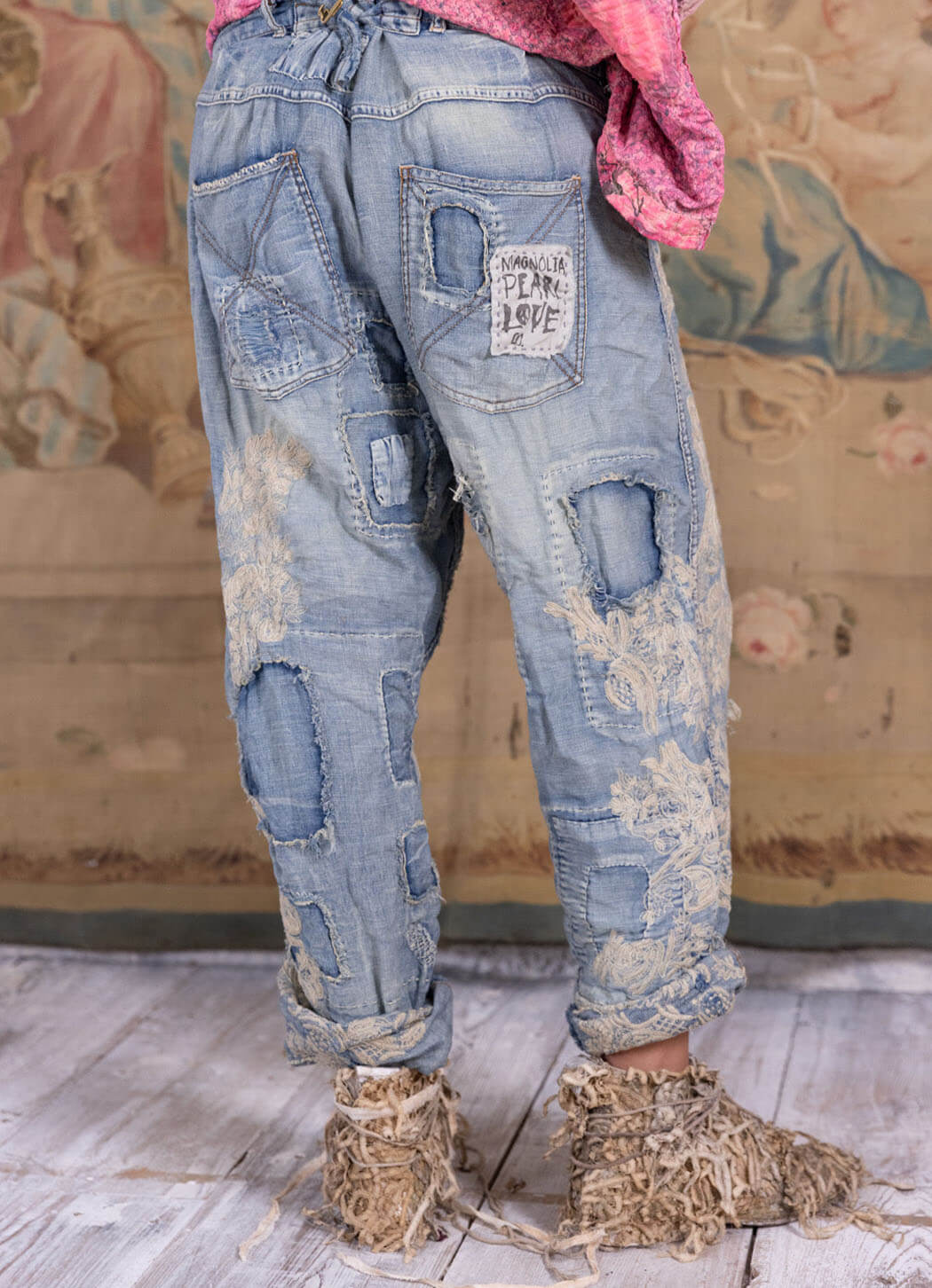 Magnolia Pearl Lace Embroidered Miner Denims