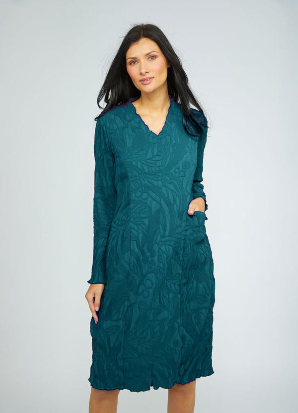 Olivia Sculpted Floral Embossed Cocoon Dress