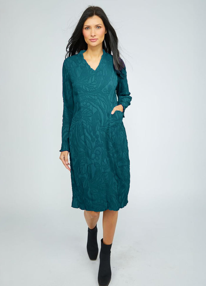 Olivia Sculpted Floral Embossed Cocoon Dress