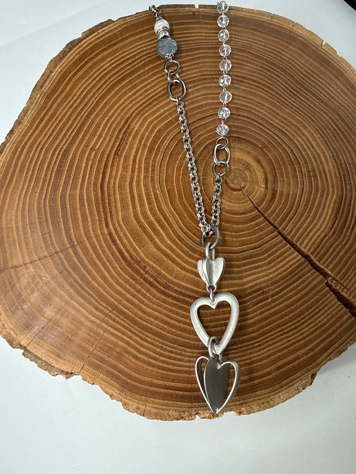 Belle Via Jewelry One-Of-A-Kind Exclusive Triple Heart Necklace
