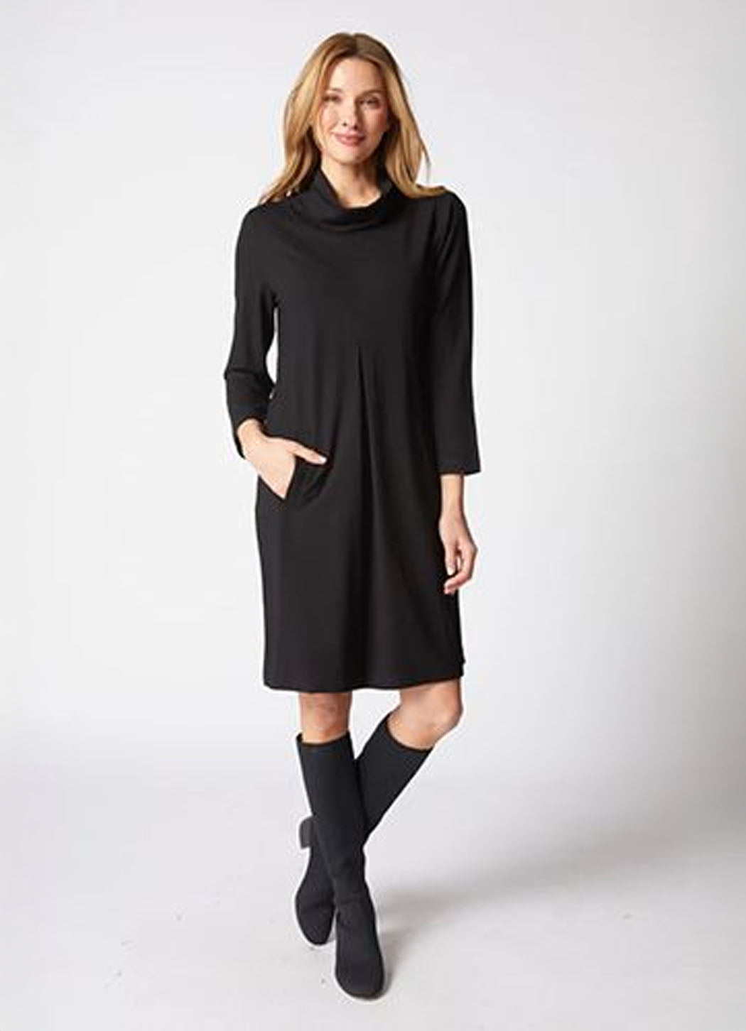 Women's Core Travel Pleat Front Dress Black / M - Habitat Clothes Women's Core Travel Pleat Front Dress Black / M - Habitat Clothes