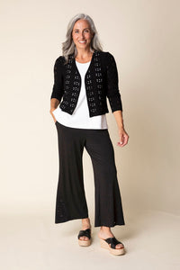 Habitat Eyelet Blooms Open Front Jacket