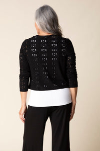 Habitat Eyelet Blooms Open Front Jacket