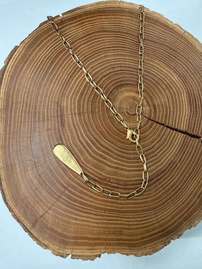 Belle Via Jewelry Hammered Piece Lariat Necklace