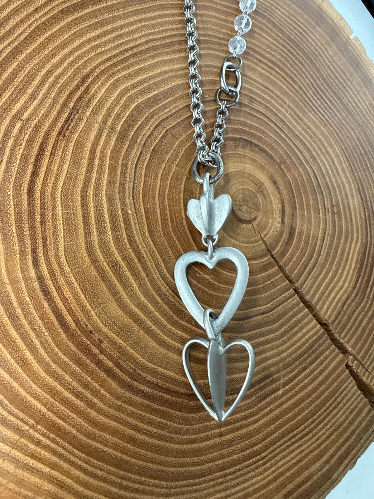Belle Via Jewelry One-Of-A-Kind Exclusive Triple Heart Necklace