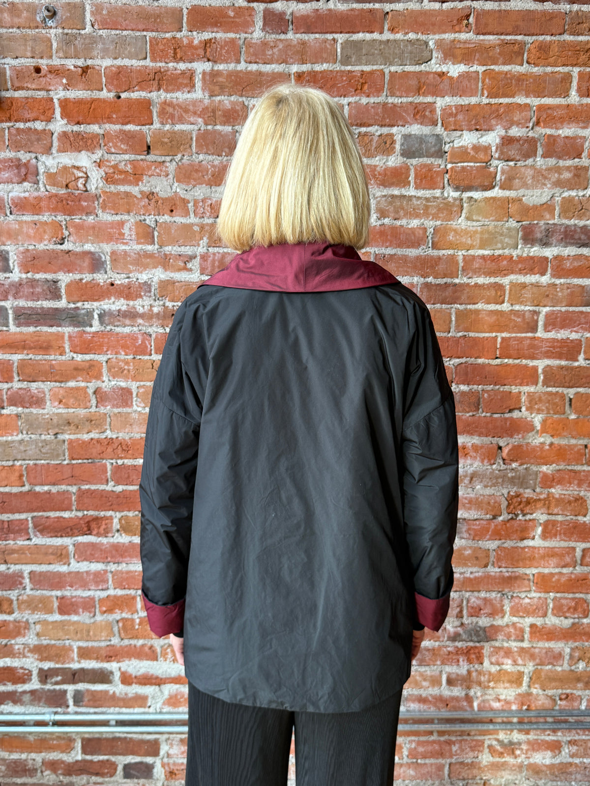 Olivia Two-Toned Taffeta Metropolitan Coat