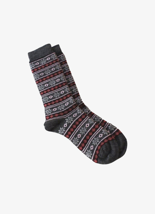 Tey Art Alpaca Fair Isle Stripe Socks