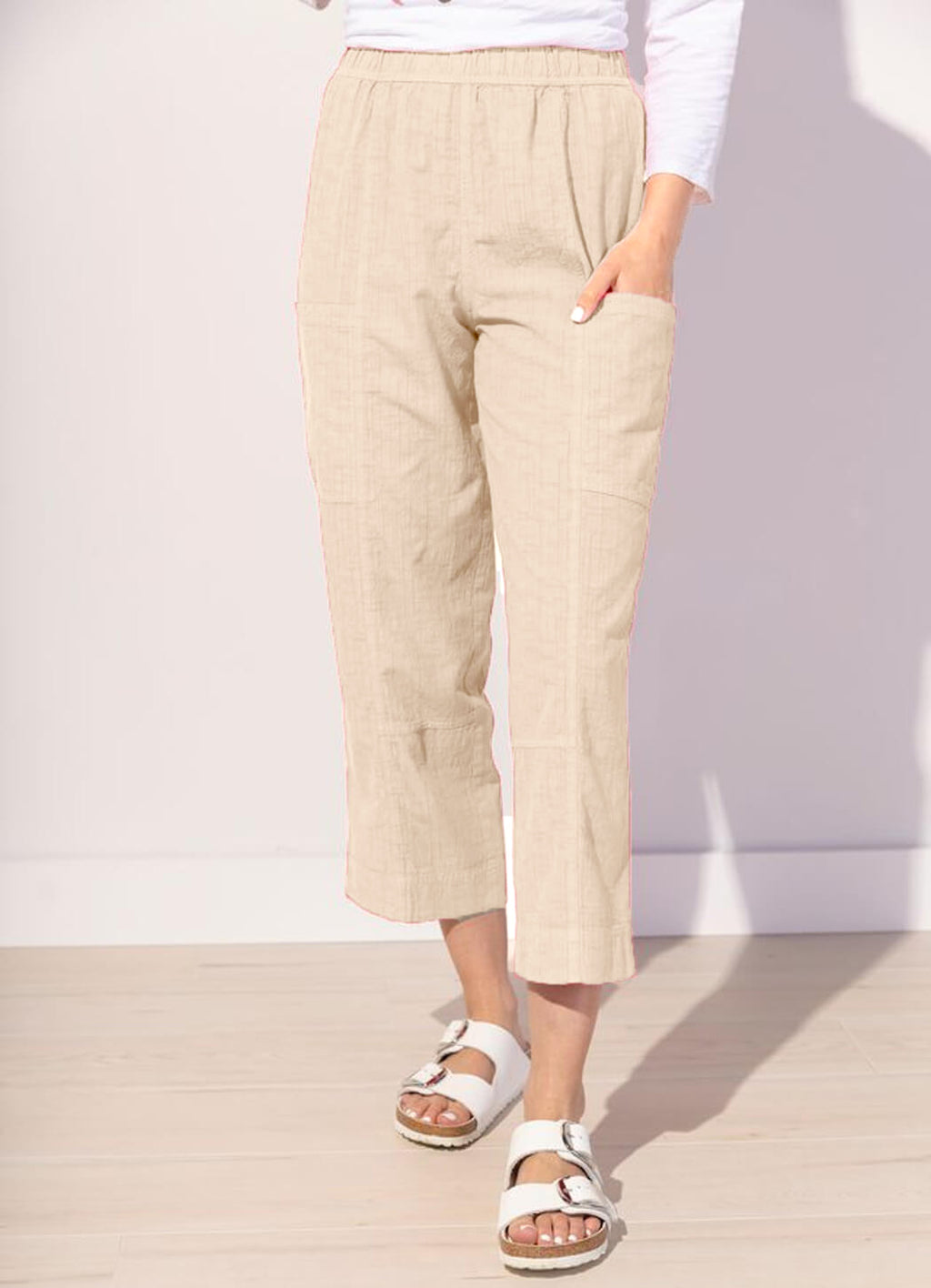 Escape Vista Washed Cotton Tapered Crop Pant – Details Direct