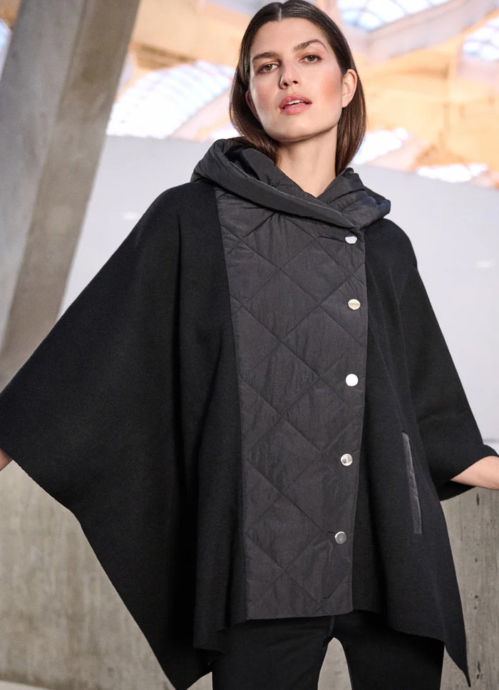 Joseph Ribkoff Sweater Knit Quilted Poncho Jacket