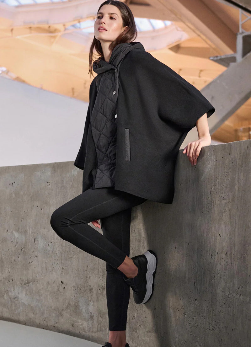 Joseph Ribkoff Sweater Knit Quilted Poncho Jacket