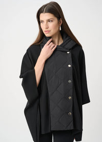 Joseph Ribkoff Sweater Knit Quilted Poncho Jacket