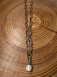 Belle Via Jewelry Mixed Metal Paperclip Chain Necklace