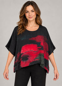 Cocoon Silk Top with Overlay