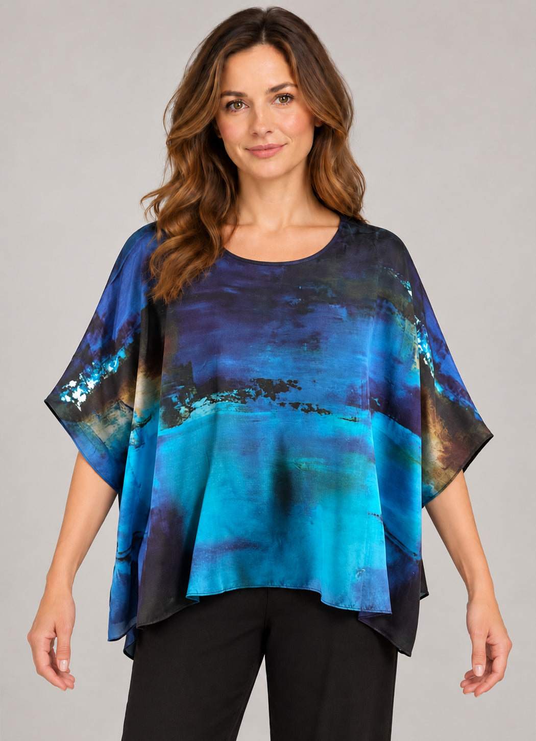 Cocoon Silk Top with Overlay