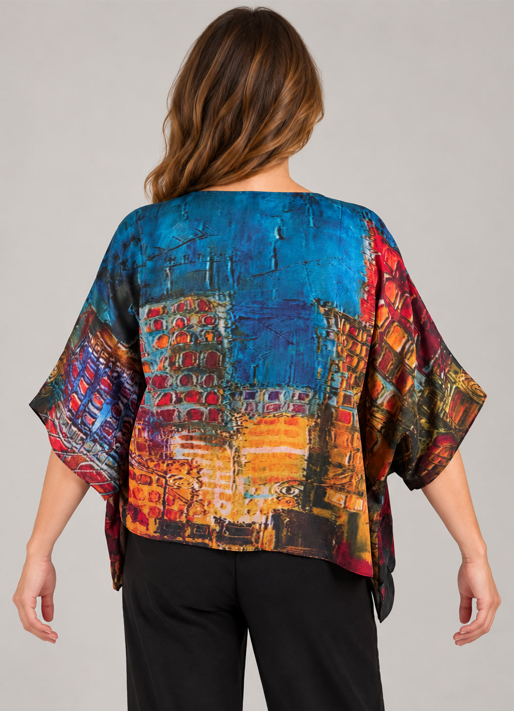 Cocoon Silk Top with Overlay