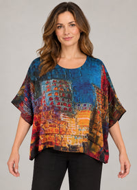 Cocoon Silk Top with Overlay
