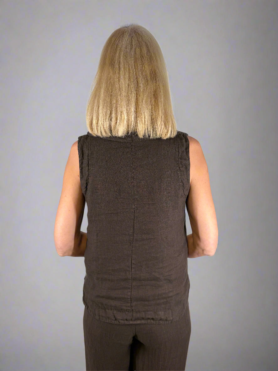 Suzy D Seattle Linen Cowl Neck Tank