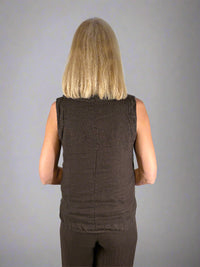 Suzy D Seattle Linen Cowl Neck Tank