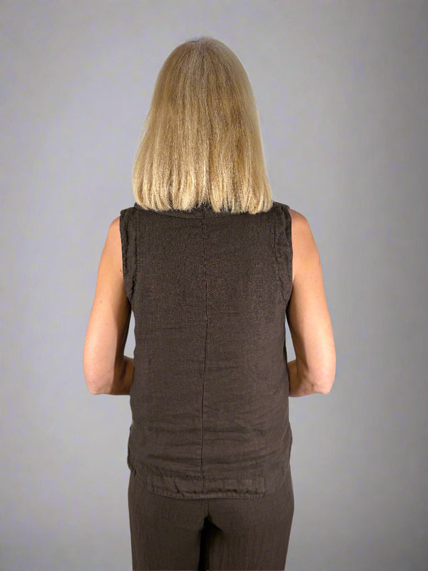 Suzy D Seattle Linen Cowl Neck Tank
