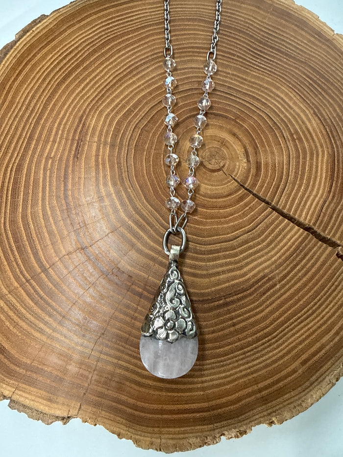 Belle Via Jewelry One-Of-A-Kind Signature Rose Quartz Necklace