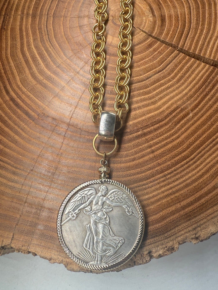 Belle Via Jewelry One-Of-A-Kind Vintage French Medallion Necklace