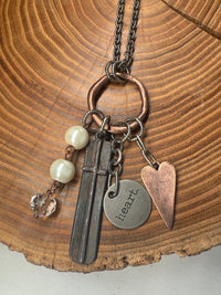 Belle Via Jewelry Cross + Heart Cluster Necklace