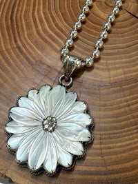 Belle Via Jewelry One-Of-A-Kind Mother Of Pearl Flower Necklace