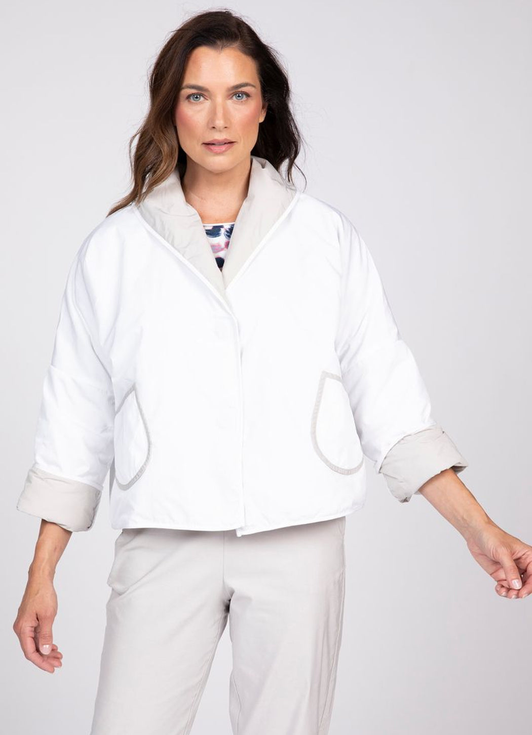 Olivia Reversible Taffeta Shawl Jacket