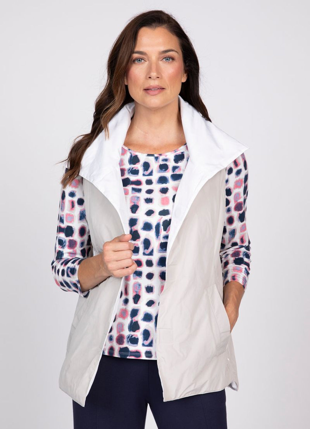 Olivia Reversible Taffeta Magnetic Vest