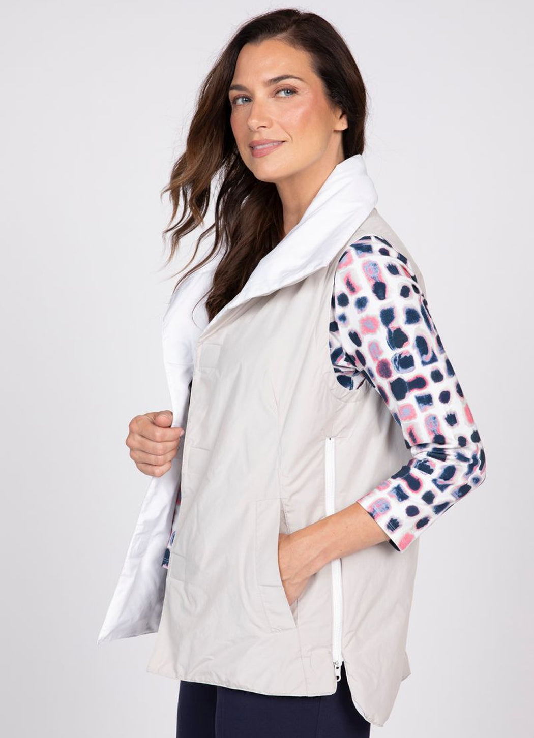 Olivia Reversible Taffeta Magnetic Vest