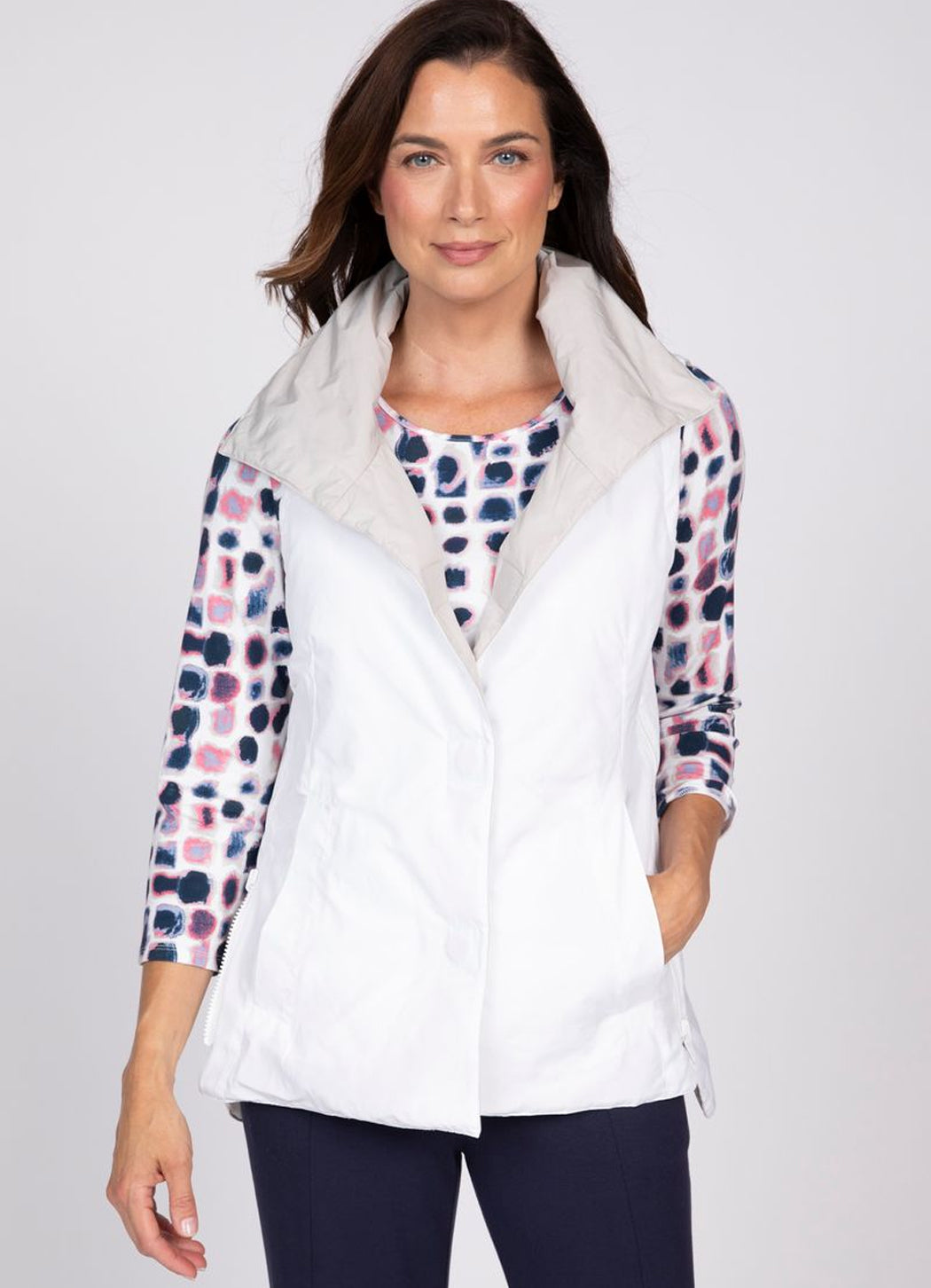 Olivia Reversible Taffeta Magnetic Vest