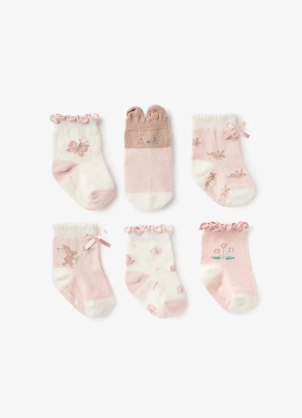 Elegant Baby Garden Picnic Non Slip Baby Socks - 6 Pack – Details Direct
