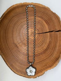 Belle Via Jewelry One-Of-A-Kind Medium Abalone  Flower Necklace