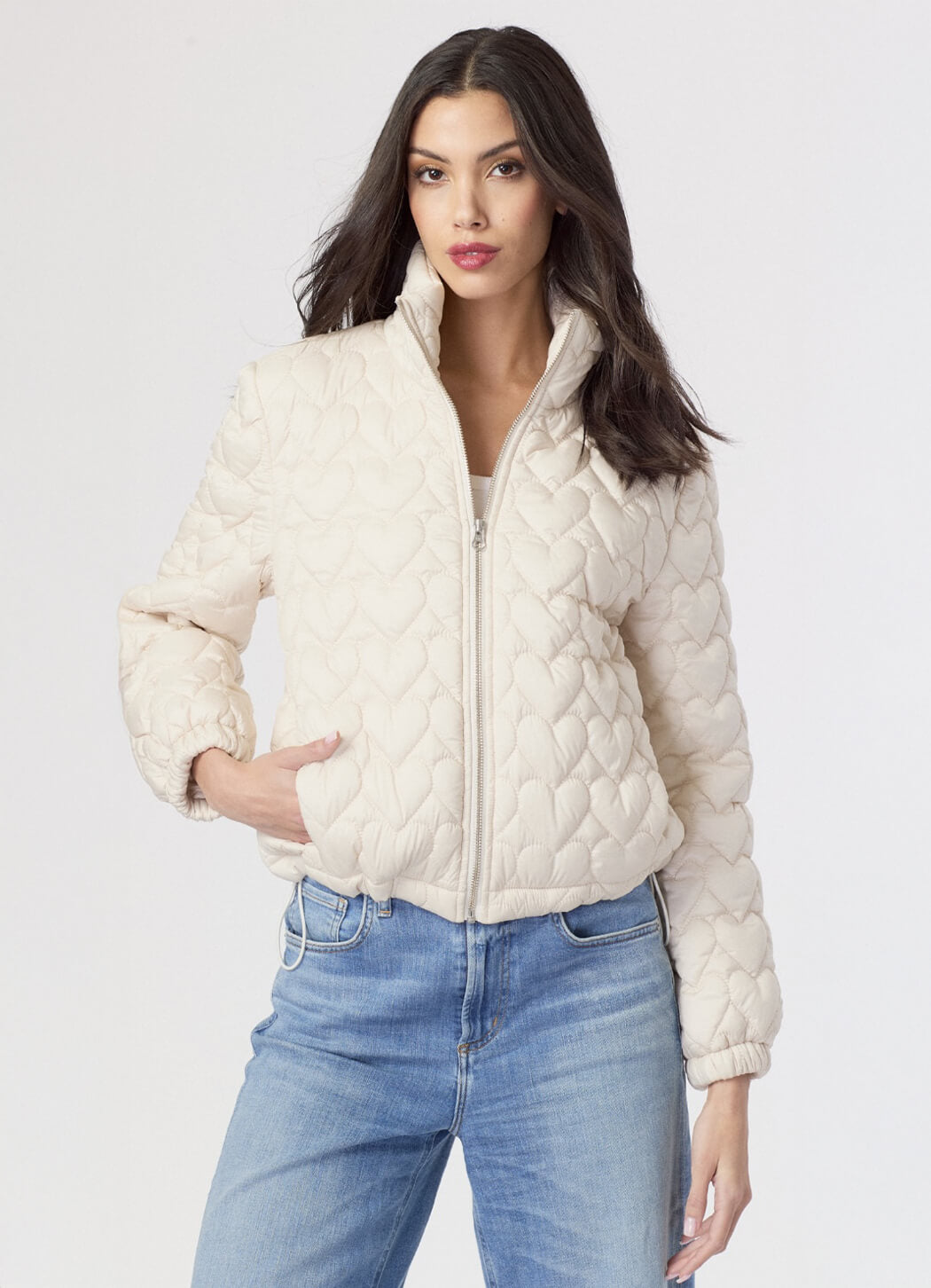 J. Society Heart Puffer Bomber Jacket