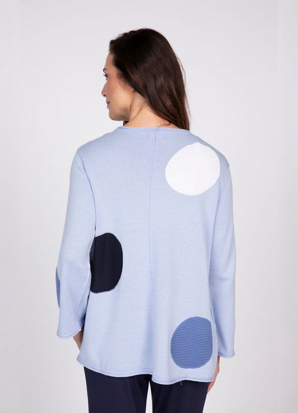 Olivia Full Circle Mixed Dot V-Neck Sweater
