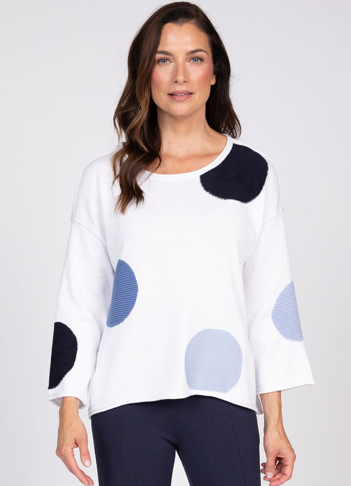 Olivia Full Circle Mixed Dot Pullover