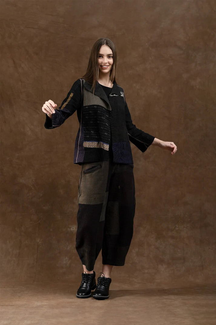 Mieko Mintz Silk Patch Kantha Short Jacket